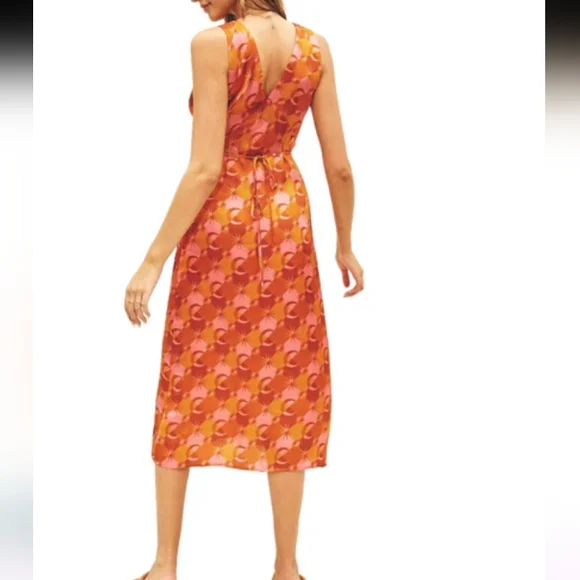 Dress forum celestial print v-neck satin midi dress hippie boho - Picture 2 of 11